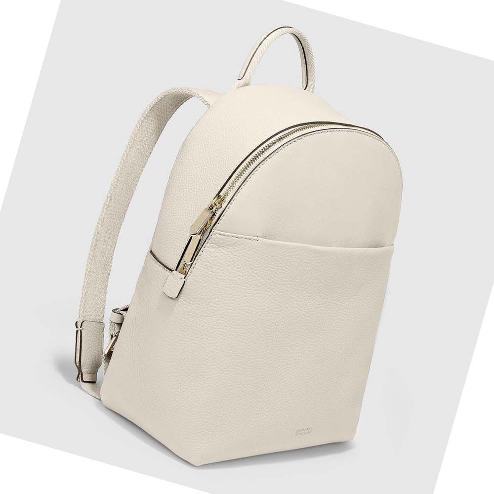 Women's Ecco Textureblock Small Backpacks Beige | Canada 281KOR